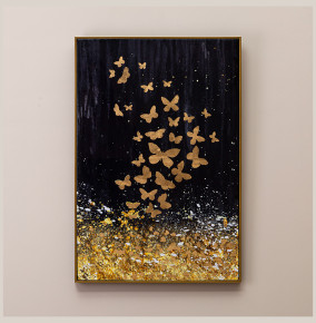 Картина 62 х 92 х 4,5 см в раме  Bronco "Золотые бабочки" / 342014