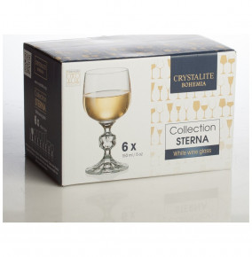 Бокалы для белого вина 150 мл 6 шт  Crystalite Bohemia "Клаудия /Отводка золото" / 152405
