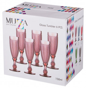 Бокалы для шампанского 150 мл 6 шт розовые  LEFARD "Гранат /Muza color" / 220738