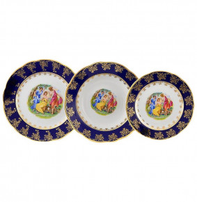 Набор тарелок 18 предметов (19, 23, 25 см)  Leander "Мэри-Энн /Мадонна /Кобальт" / 157796