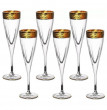 Бокалы для шампанского 200 мл 6 шт  Same Crystal &quot;Версаче золото&quot; / 031349