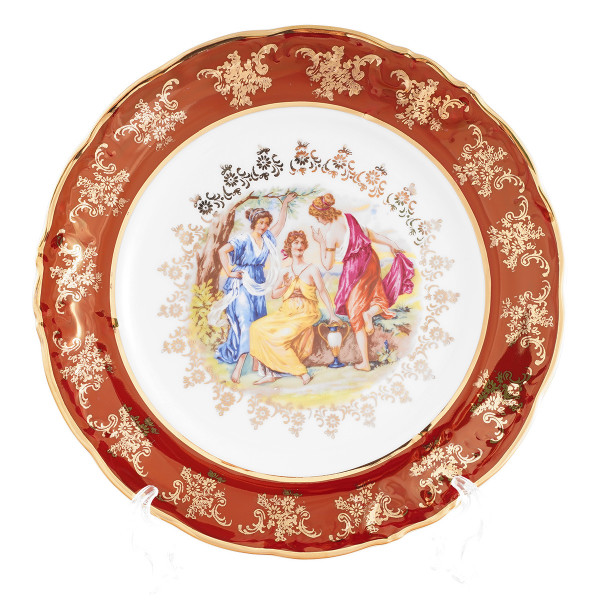 Набор тарелок 25 см 6 шт  МаМ декор &quot;Фредерика /Мадонна красная&quot; / 167686