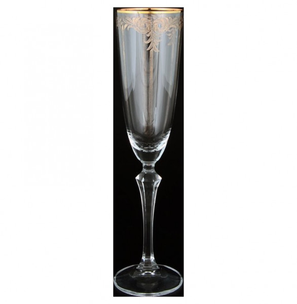 Бокалы для шампанского 200 мл 6 шт  Crystalex CZ s.r.o. &quot;Элизабет /Золотой узор /8107&quot; / 058612