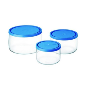 Набор контейнеров для хранения 3 предмета (0,4 л + 0,8 л  +1,5 л) с пластиковыми крышками "Simax" / 135926