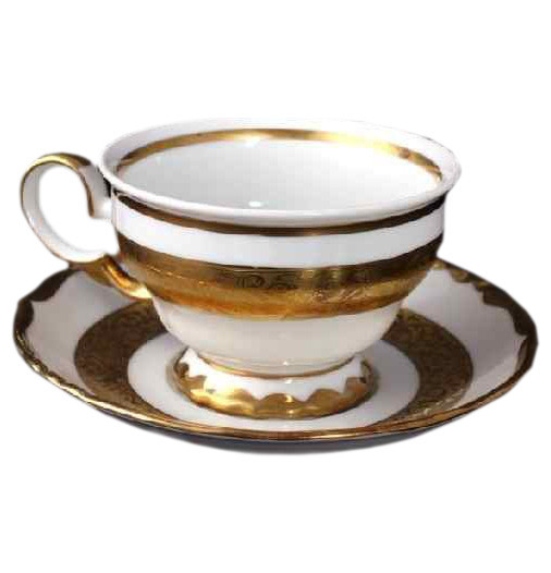 Набор чайных пар 220 мл 6 шт  Bohemia Porcelan Moritz Zdekauer 1810 s.r.o. &quot;Анжелика /Золотая лента&quot; / 010913