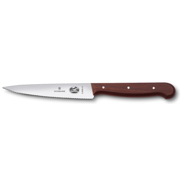 Нож для нарезки 12 см волнистое лезвие  Victorinox &quot;Rosewood&quot; ручка розовое дерево / 316340
