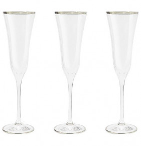 Бокалы для шампанского 175 мл 6 шт  Same Crystal "Сабина /Отводка платина" (подарочная упаковка) / 300258