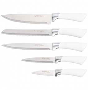 Набор кухонных ножей на пластиковой подставке 6 предметов "Agness" / 281874