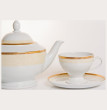 Чайный сервиз на 6 персон 15 предметов  Thun &quot;Кристина /Бежевая с золотом&quot; / 040359