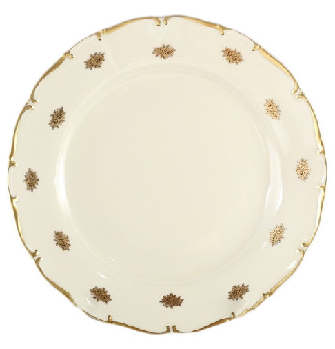 Набор тарелок 25 см 6 шт  Bohemia Porcelan Moritz Zdekauer 1810 s.r.o. &quot;Анжелика /Маленькие золотые розочки /СК&quot; / 066511