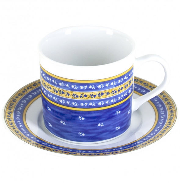Набор чайных пар 250 мл 6 шт  Thun &quot;Кайро /Сине-желтые полоски&quot; / 244769