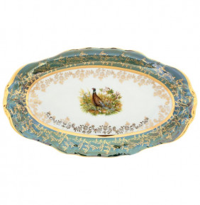 Блюдо 24 см овальное  Sterne porcelan "Фредерика /Охота зеленая" / 128766
