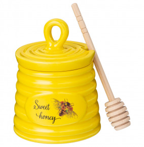 Банка для мёда 11 х 11 х 12 см жёлтая  LEFARD "Sweet honey" / 272184