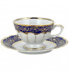 Набор чайных пар 200 мл 6 шт  Bavarian Porcelain &quot;Мария-Тереза /Цветочная роспись /Кобальт&quot;   / 272651