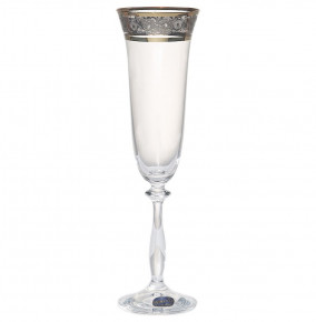 Бокалы для шампанского 190 мл 2 шт  Crystalex CZ s.r.o. "Анжела /Цветочный узор на платине" / 021848