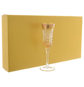 Бокалы для шампанского 150 мл 6 шт медовые  RCR Cristalleria Italiana SpA "Timon /Lady Diamond /Золото" / 301188