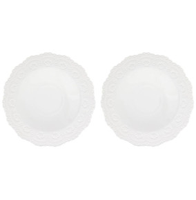 Набор тарелок 20,5 см 2 шт  Elan gallery "Белый узор" / 330790