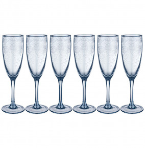 Бокалы для шампанского 170 мл 6 шт  АО "Корпорация СТАР" "Light blue /Ренесанс" / 263430