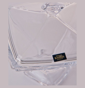 Ваза для конфет 22 см н/н с крышкой  Crystalite Bohemia "Квадро /Без декора" / 006706