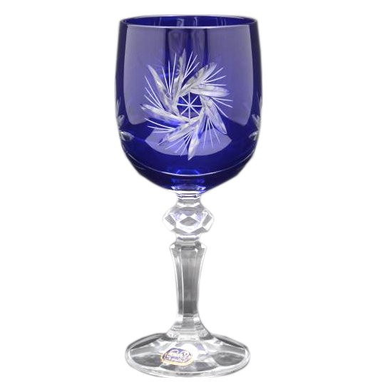 Бокалы для красного вина 220 мл 6 шт синие  Crystalite Bohemia &quot;Мирель /Резные цветные&quot; / 108541