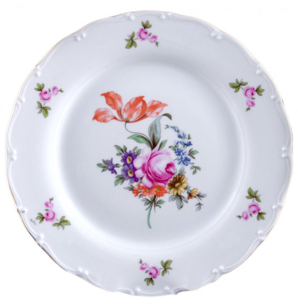 Набор тарелок 25 см 6 шт  Bohemia Porcelan Moritz Zdekauer 1810 s.r.o. &quot;Офелия /Полевой цветок&quot; / 010771