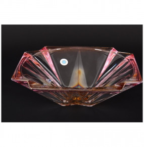 Ваза для фруктов 33 см  Crystalite Bohemia "Метрополитэн /Янтарно-розовая" R-G / 118324