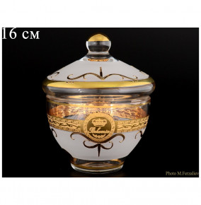 Ваза для конфет 16 см с крышкой  Bohemia "Богемия /Антик золото" А-М / 062012