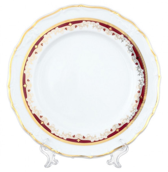 Набор тарелок 25 см 6 шт  Thun &quot;Мария-Луиза /Лилии на красном&quot; / 056430