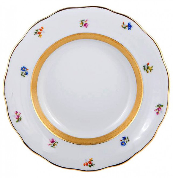 Набор тарелок 22,5 см 6 шт глубокие  Epiag &quot;Аляска /Золотая лента /Мелкие цветы /3052&quot; / 165542
