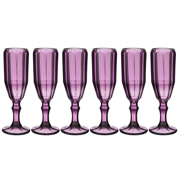 Бокалы для шампанского 150 мл 6 шт розовые  LEFARD &quot;Muza Color /Рокки&quot; / 193000
