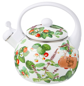Чайник 2,2 л эмалированный со свистком индукционное дно  Agness "Fruit Basket /Berry tea" / 313090