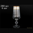 Бокалы для пива 280 мл 6 шт  Crystalite Bohemia &quot;Sterna /Клаудия /Цветочный узор на платине&quot; / 005685