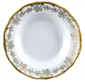 Набор тарелок 24 см 6 шт глубокие  Weimar Porzellan "Кастэл /Золотой цветочный узор" / 015469