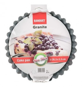 Форма для выпечки пирога 28,5 х 3,5 см круглая серая "Banquet /Granite" / 152098