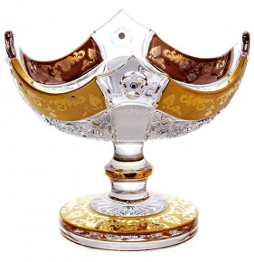 Ваза для конфет 15,5 см  Bohemia Brilliant "Снежинка с золотой росписью /Стразы /60532" / 086034