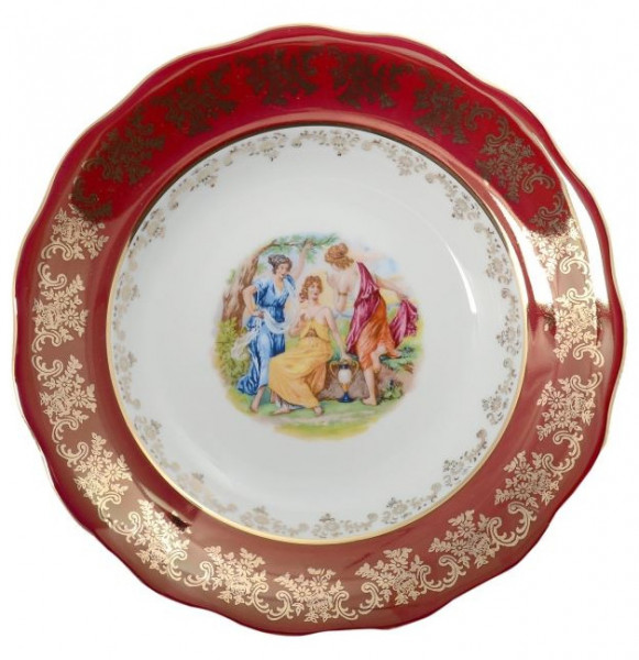 Тарелка 23 см 1 шт глубокая  Royal Czech Porcelain &quot;Аляска /Мадонна красная&quot; / 203759