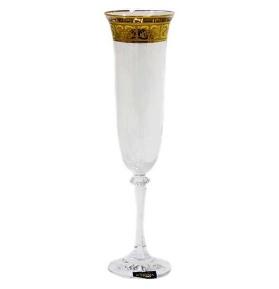Бокалы для шампанского 175 мл 6 шт  Crystalite Bohemia &quot;Клеопатра /375569 /золото&quot; / 068011