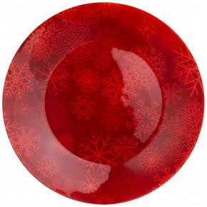 Тарелка 25 см красная  LEFARD "Новогодний калейдоскоп /Снежинки" / 268463