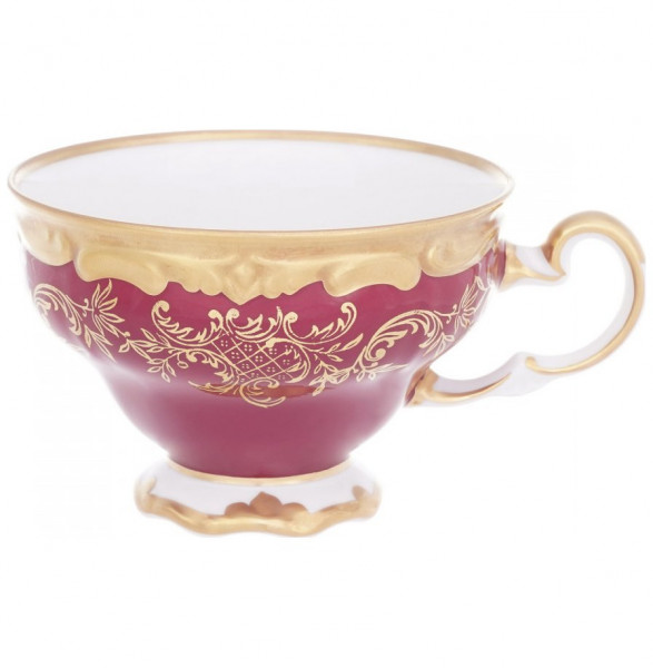 Чашка чайная 210 мл 1 шт  Weimar Porzellan &quot;Ювел /Красный с золотым узором&quot; / 223173