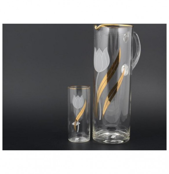 Набор для воды 7 предметов (кувшин + 6 стаканов)  Nd Art &quot;Тюльпан&quot; / 050917