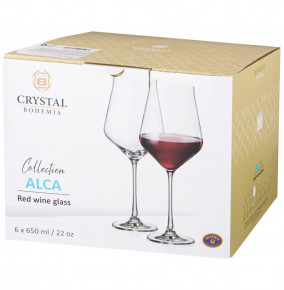 Бокалы для красного вина 650 мл 6 шт  Crystalite Bohemia "Алка /Без декора" / 251084