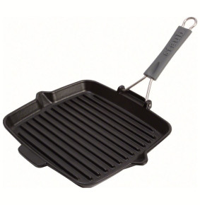 Сковорода-гриль 24 х 24 см квадратная черная с силиконовой ручкой  Staub "Grill Pans /STAUB" / 323374