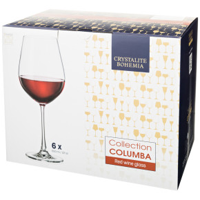 Бокалы для красного вина 650 мл 6 шт  Crystalite Bohemia "Колумба /Без декора" / 148946