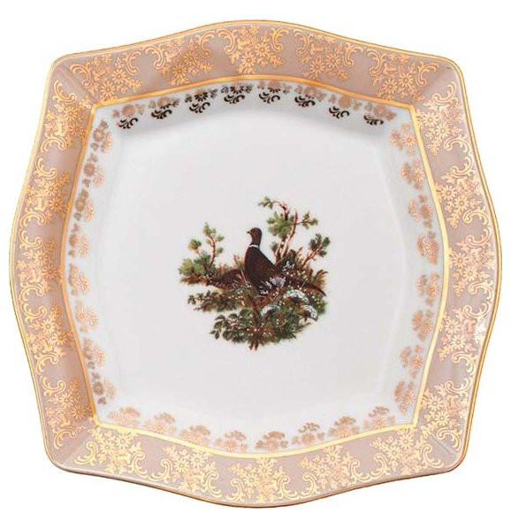 Набор тарелок 21,5 см 6 шт  Royal Czech Porcelain &quot;Львов /Охота бежевая&quot; / 203487