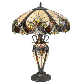 Лампа настольная 3 рожковая  Velante "Tiffany" Цветы 3 / 304757