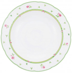 Набор тарелок 23 см 6 шт глубокие   Thun "Менуэт /Роза /зеленая отводка" / 157611