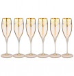 Бокалы для шампанского 260 мл 6 шт янтарные  Art Decor &quot;Амальфи /Золото&quot;  / 276512