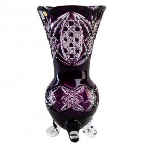 Ваза для цветов 26 см на 3-х ножках  Aurum Crystal "Беата /Фиолет" / 152797