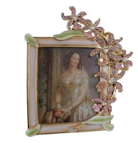 Фоторамка 30 см розовая  Royal Classics &quot;Цветы /Стразы&quot; / 105979