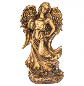 Фигурка 25 х 46 см  LEFARD "Ангел-Девушка с букетом" /бронза с позолотой / 298995